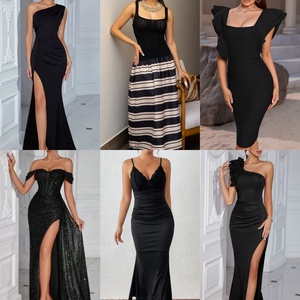 Robes pour femmes en coton/polyester mélangé, modèle Guangdong QZ-086, vente en gros d'usine, liquidation, prix de gros, stock de vêtements - Product Image 4