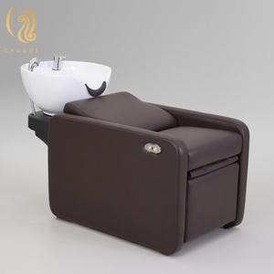 Cama de Champú Eléctrica de Cuero y Cerámica con Diseño Moderno para Masajes Tailandeses, Duradera para Salones de Belleza, Spas y Barberías - Product Image 1