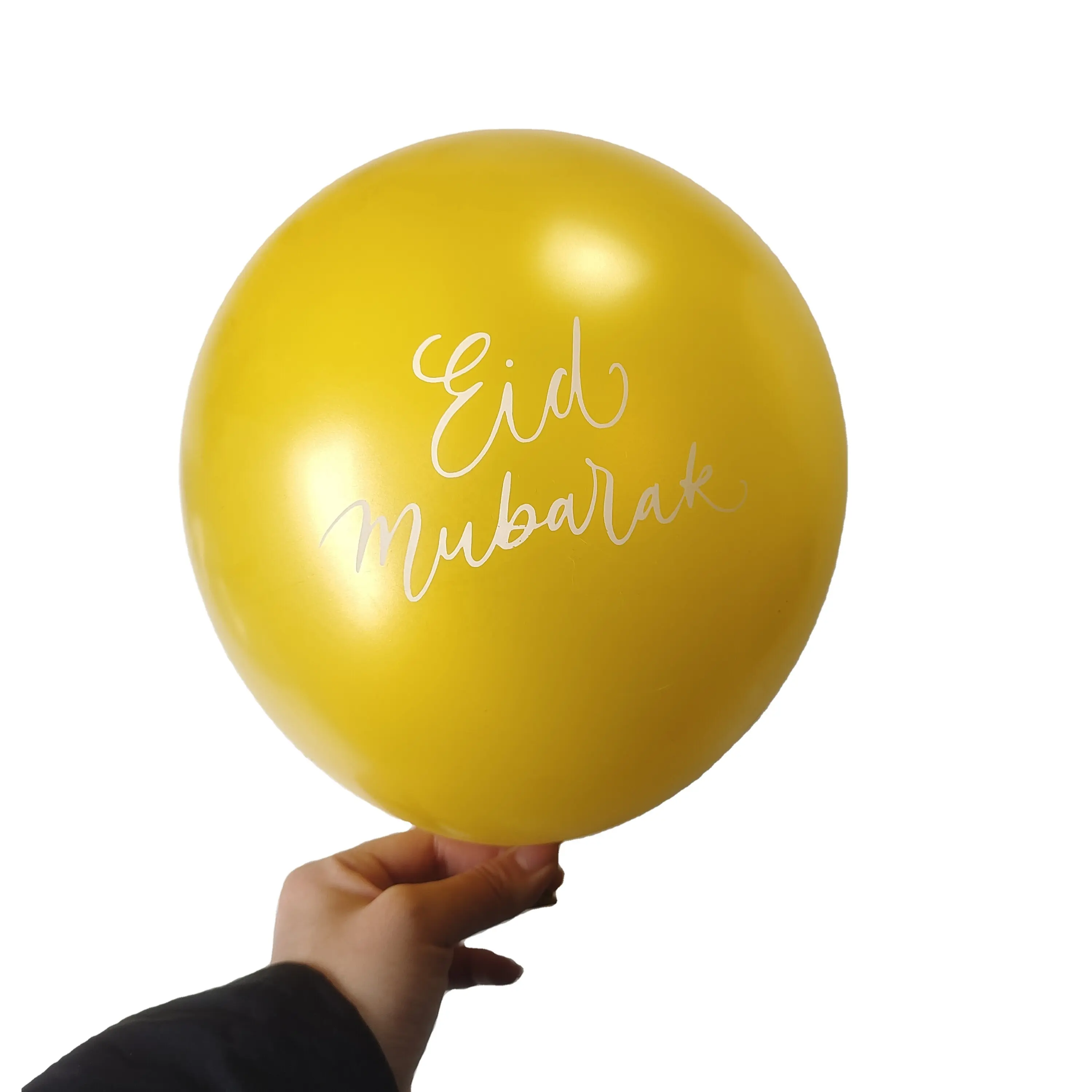 C10105 Graduation Wedding Birthday Baby Shower Decorations Eid Mubarak White And Gold Balloons 12 Inch Latex Party Balloon Set