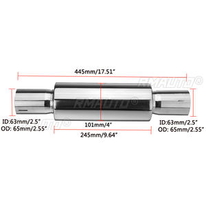Silenciador de escape de acero inoxidable de 2/2.25/2.5 pulgadas, resonador, tubo de cola, sistema de escape universal para coche - Product Image 4