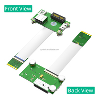 NGFF M.2 Key A/E ke PCI-E Express 1X + Kartu Riser USB dengan Kabel FPC Aluminium Foil Pelindung EMI