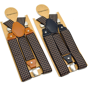 Suspenders <strong>Men</strong> <strong>for</strong> Pants Adjustable Casual Belts <strong>Leather</strong> 3 Clips Y Shape <strong>Brace</strong> Stylish Print Male Suspender 120cm*3.5cm - Product Image 5