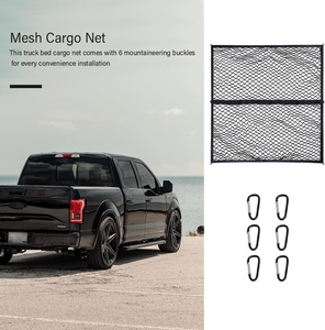 ตาข่ายพับเก็บได้สำหรับบรรทุกสัมภาระในกระบะรถกระบะและท้ายรถ SUV ขนาด 4'x4' แข็งแรงพิเศษ ยืดหยุ่นได้ มาพร้อมคลิปคาราไบเนอร์ 6 ตัว ใช้ได้สองแบบ - Product Image 3