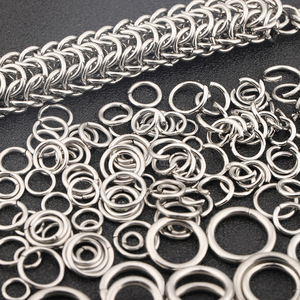 Anillos de conexión de acero inoxidable, planos, redondos, abiertos y cerrados, para la fabricación de pulseras, conectores para manualidades DIY H1682 - Product Image 1