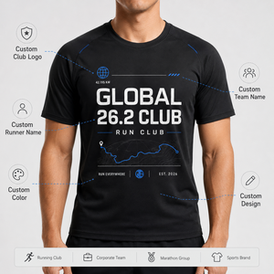 Camiseta Personalizada Global 26.2 Runner Club, Ropa de Carrera de Resistencia, Ropa Deportiva de Alto Rendimiento, Camiseta Vintage para Hombre, Ecológica y de Secado Rápido - Product Image 6