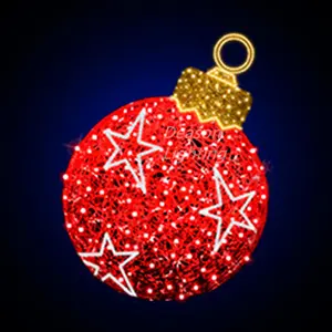 Bunte wasserdichte 3D-LED-Motivlichtdekoration im Freien Riesen weihnachts ball