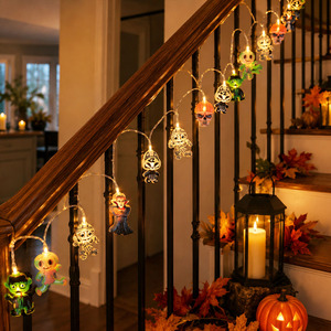 Guirlande lumineuse LED d'Halloween Pafu, 9,8 pieds, 20 LED, citrouille, crâne, momie, fantôme, <span class=keywords><strong>vampire</strong></span>, décorations de fête d'Halloween, lumières féériques suspendues - Product Image 3