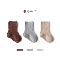 Hstyle 3 paires/ensemble bande solide nouveau-né infantile filles garçons bébé enfants coton chaussettes vêtements accessoires anti-dérapant nouveau-né Sport chaussette