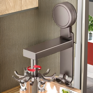 Rotatable No Drilling Minimalist Kitchen Utensil <b>Hook</b> Storage Rack Suction Cup Chopping Board Spoon Cutlery Storage <b>Tools</b> - Product Image 2