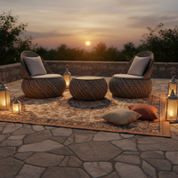 Ensemble de canapés modernes en rotin PE pour l'extérieur avec coussins confortables pour jardin, balcon, salon et cour