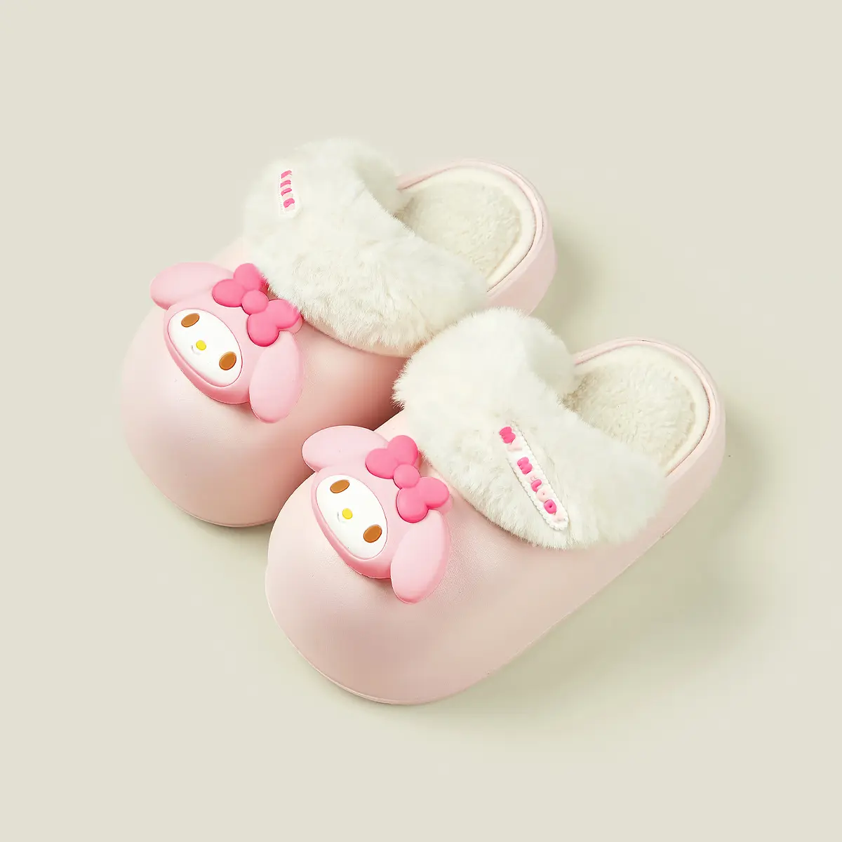 lovely cotton slippers Kuromid girls slippers soles non-slip Girls Winter Cute Cartoon Indoor Melody winter fluffy slippers