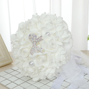 S0068R New Decoration Graduation Season Gift Lace Simulation Foam Rose Bouquet Veil - Product Image 2