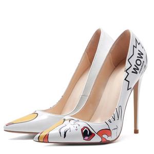 Chaussures habillées pour femmes, nouvelle conception tendance, talon haut et fin, grande taille 45, escarpins à talons aiguilles basiques, imprimé d'images amusantes, chaussures <span class=keywords><strong>de</strong></span> soirée - Product Image 5