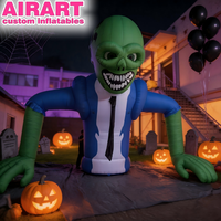 Zombie Savant Gonflable, Personnage de Dessin Animé Géant pour Halloween, Service de Personnalisation, Figurine Gonflable de Zombie de Dessin Animé