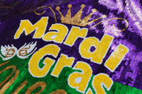Fábrica al por mayor Dropshipping Fat Tuesday señora vestidos de fiesta Mardi Gras lentejuelas Jersey cintura Natural tejido gasa
