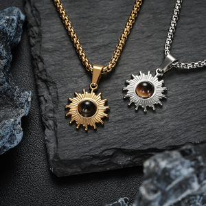 Nuova Collana con Ciondolo a Forma di Girasole alla Moda per <span class=keywords><strong>Uomo</strong></span>, Catena Versatile per Felpa, Accessori all'Ingrosso - Product Image 1