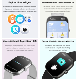 Montre connectée Dafit 2.01 pouces TFT, tracker d'activité physique, plus de 100 modes sportifs, répondre aux appels, fréquence cardiaque, pression artérielle, D02, surveillance de la santé <span class=keywords><strong>24h</strong></span>/24 - Product Image 4