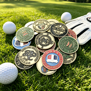 Bracelet marqueur de balle de golf en acier inoxydable à bords martelés avec logo personnalisé, simple et basique, gravure laser, clip vierge pour casquette - Product Image 1
