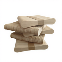 Bâtonnets de crème glacée en bois de bouleau de couleur naturelle, écologiques, jetables, portables, flexibles, avec logo personnalisé imprimé