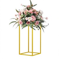 Support à fleurs hexagonal en métal doré de grande qualité, décoration de mariage, centre de table, hauteur 80 cm