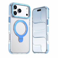 Coque de téléphone magnétique transparente rouge cerise pour iPhone 18 ProMax 17, avec anneau de support de luxe et protection antichoc pour Samsung S26U