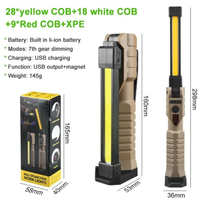 Le plus récent COB LED lumière de travail d'urgence Base magnétique mécanicien USB rechargeable lumière de travail lampe de réparation haute luminosité
