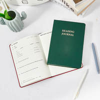 Agenda quotidien A5 en cuir rigide, journal de lecture, 100 feuilles, cadeau pour les amoureux des livres et suivi des avis, 65 avis, reliure cousue