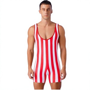 Men's Wrestling Singlets Sleeveless <b>Athletic</b> <b>Supporters</b> Wrestling Uniform Stretchy one-piece singlet Sports Bodysuit Jumpsuits - Product Image 1