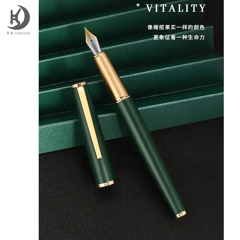 Jinhao 95ปากกาเขียนตัวอักษร,ปากกาหมึกซึมสีเขียวเรโทรของขวัญธุรกิจส่งเสริมการขายที่สง่างาม