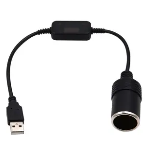 Cabo usb para carros, conversor de tomada para usb 5v para 12v, acessórios para automóveis