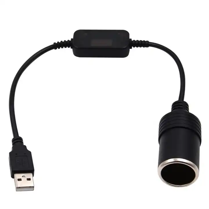 USB To Car Cigarette Lighter Socket Converter Cable USB 5V To 12V