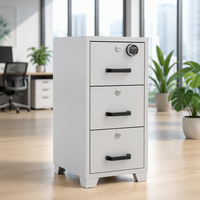 Armoire de classement métallique autoportante moderne, robuste, durable, écologique, à 3 tiroirs, avec serrure à clé, grande capacité, pour bureau commercial