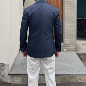 Abiti <span class=keywords><strong>blu</strong></span> selvaggi fatti in casa per abiti da <span class=keywords><strong>uomo</strong></span> vestiti monopetto 2 pezzi <span class=keywords><strong>Slim</strong></span> <span class=keywords><strong>Fit</strong></span> - Product Image 2