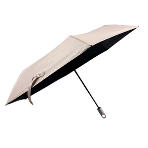 Parapluie de voyage ultra-léger, pliable en trois sections, classique, à six baleines, entièrement automatique, avec revêtement noir anti-UV, idéal pour les cadeaux d'affaires - Product Image 6
