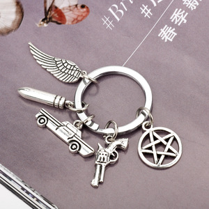 Collana con Ciondolo Pentagramma Sole Splendente in Acciaio Inossidabile, Collane con Catena a Maglia Box Supernatural Dean, Gioielli per Donne e Uomini