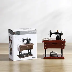 Sewing Machine Music Box Vintage Small Model Clothing Store Display Gift