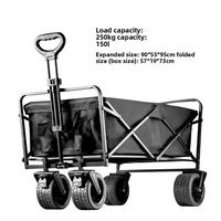 Chariot pliable compact à 4 roues pour le camping, les pique-niques, les voyages et les sports