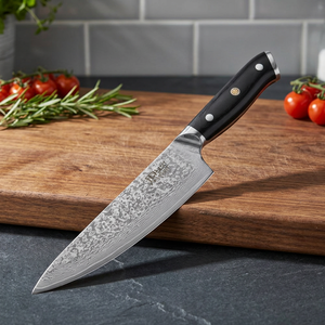 Couteau de Chef Santoku Damas 8 Pouces pour Usage Quotidien, Forgé à la Main, Finition Polie, Manche en Bois de Cocobolo, Ambidextre pour Trancher - Product Image 1