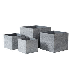 Grande quadrato grigio vaso di fiori di <span class=keywords><strong>cemento</strong></span> e vaso Set Design minimalista per l'utilizzo del pavimento per il giardino all'ingrosso - Product Image 4