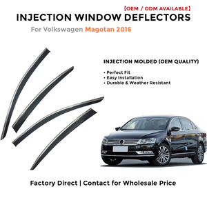 Injection Window Visors Rain Guards for Volkswagen Magotan 2016 | Side Window Deflectors Custom Fit Auto Accessories - Product Image 2