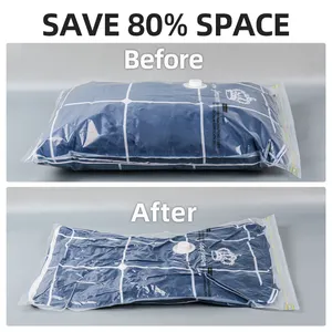 Hot Sale Compression Space Saver Bag Set For Clothing And Bedding With Pump