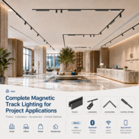 Système d'éclairage LED magnétique modulaire sur rail linéaire réglable pour plafond, compatible HomeKit, idéal pour les bureaux