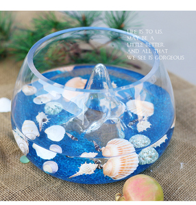Table de bureau circulaire en verre, grand Aquarium avec vue sur la montagne, design Arulidend - Product Image 3