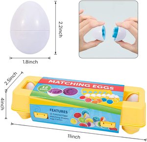 Giocattolo dello stelo di riconoscimento della forma del colore del numero giocattolo educativo di apprendimento Montessori per i giocattoli delle uova di corrispondenza del bambino del bambino - Product Image 5