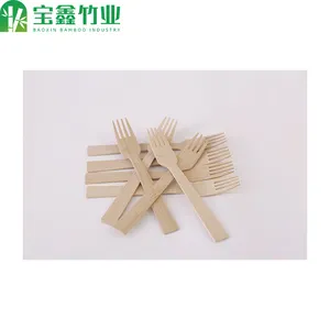 بيع بالجملة مصنع الصين سعر مجموعة أدوات مائدة للاستعمال مرة واحدة من الخيزران صقل يدوية شوكة
