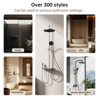 Ensemble de douche mural multifonctionnel en alliage d'aluminium 4313, quatre fonctions, eau chaude et froide, finition brossée, en céramique, vente en gros