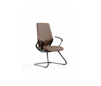 Chaise de bureau cantilever moderne en cuir PU avec dossier haut pour réception et mobilier commercial