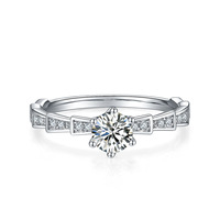 Bague en Moissanite à Six Griffes, Plaqué Or 18K sur Argent 925, Pavé Scintillant, Cadeau d'Anniversaire pour Femme