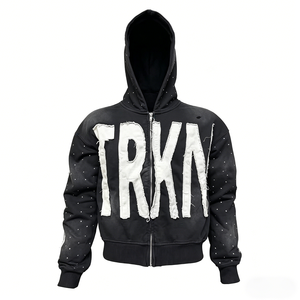 Sudadera con Capucha y Sudadera para Hombre, Personalizada, 420GSM, Fabricada con Tela Monkey Wash, 100% Algodón, Suave, Moderna, con Bordado Desgastado - Product Image 1