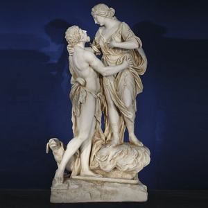 Famosa statua di figura occidentale a grandezza naturale in marmo bianco nudo amore coppia statua pietra signora nuda con scultura uomo - Product Image 4